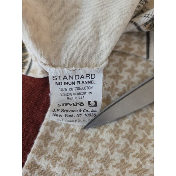 Set of 2 Vintage Stevens Pillowcase Duck Houndstooth 20 X 30 Standard Hunter - Picture 2 of 2